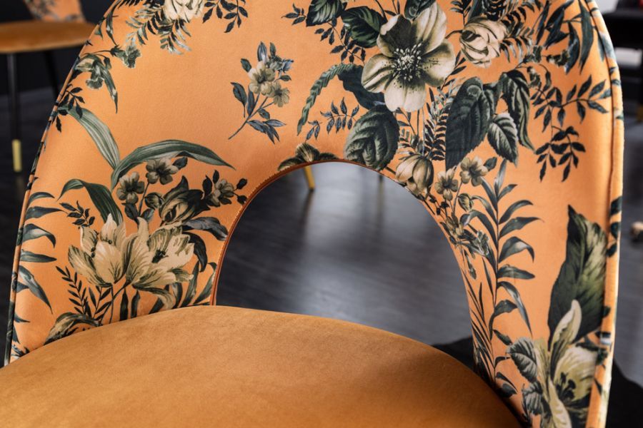Krzesło Pret-A-Porter żółte w kwiaty - Invicta Interior