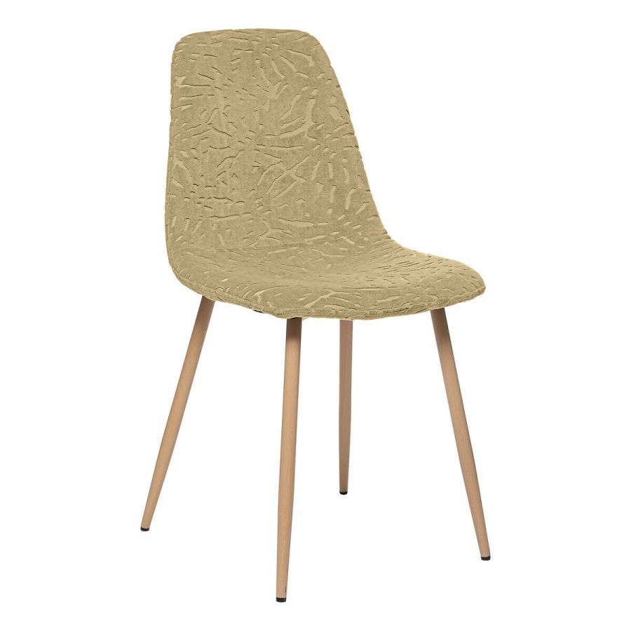 Krzesło Scandi aksamitne ze wzorem żółte - Atmosphera