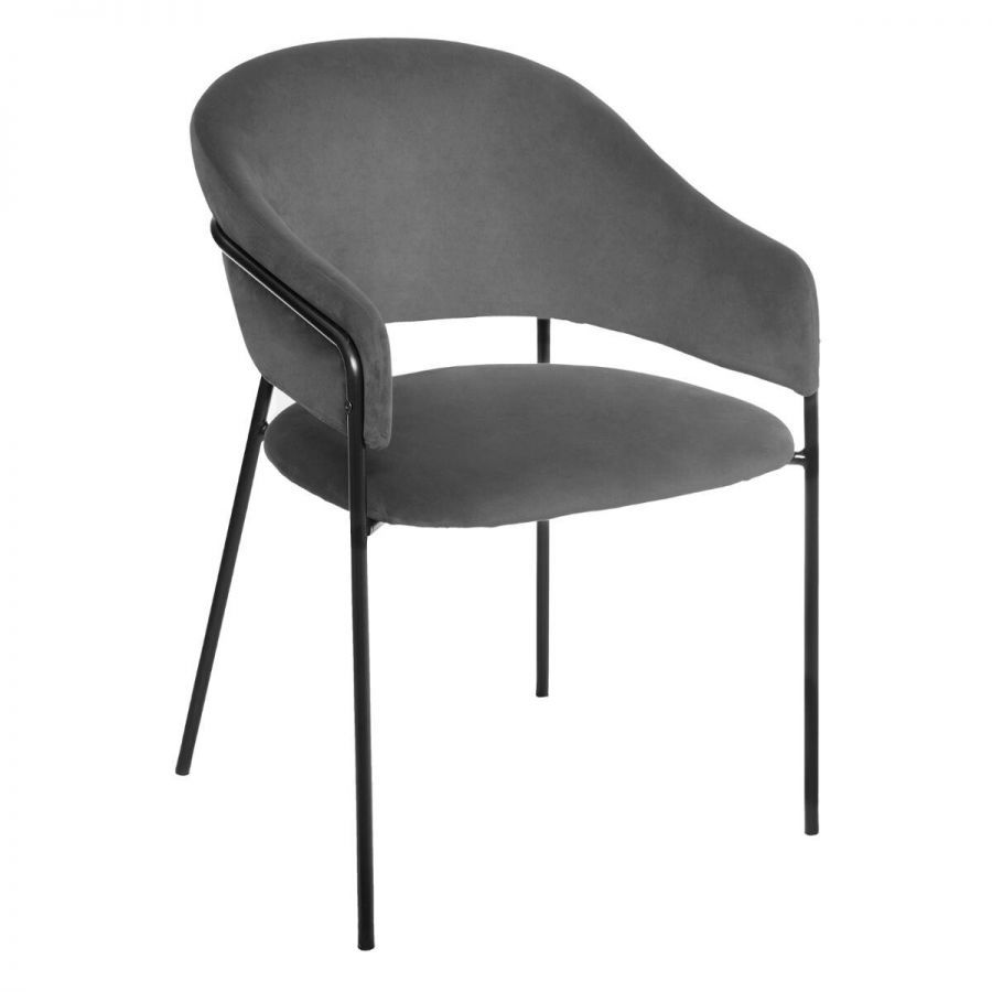 Krzesło Siron antracyt aksamitne - Atmosphera
