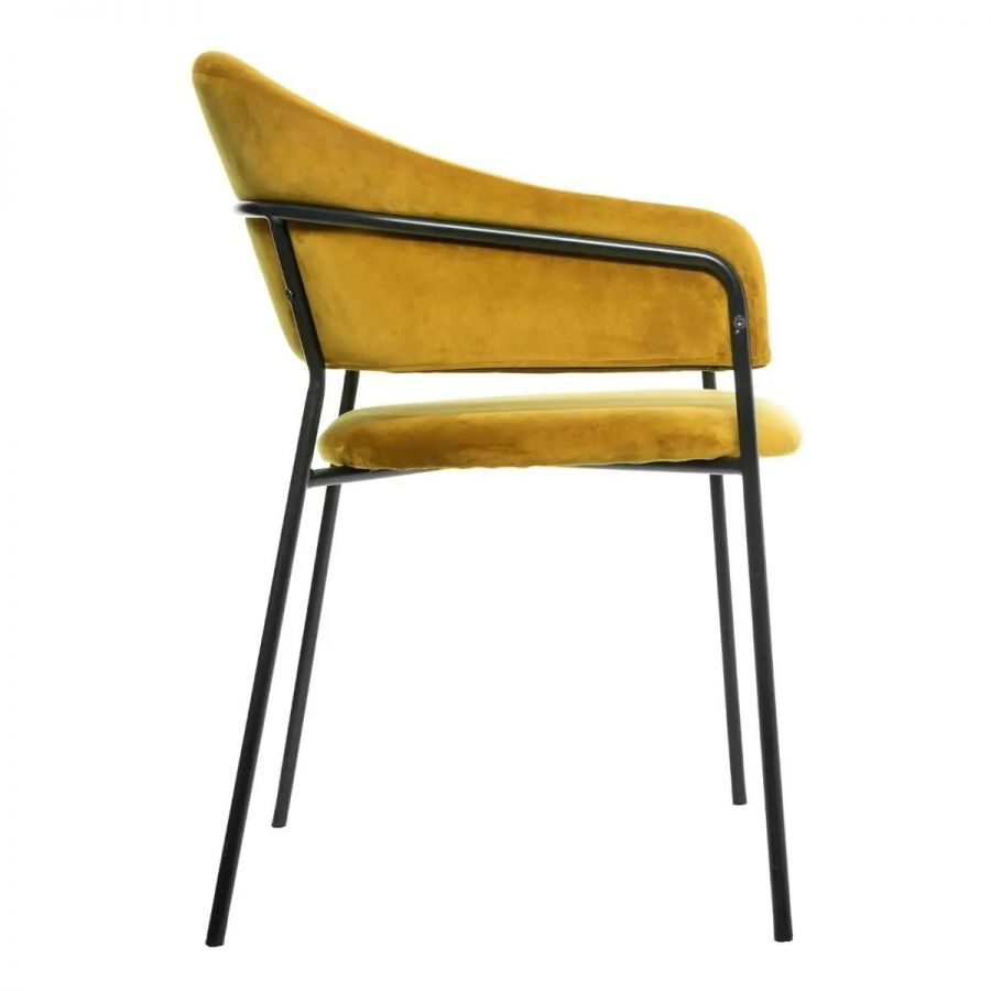 Krzesło Siron musztardowe aksamitne - Atmosphera