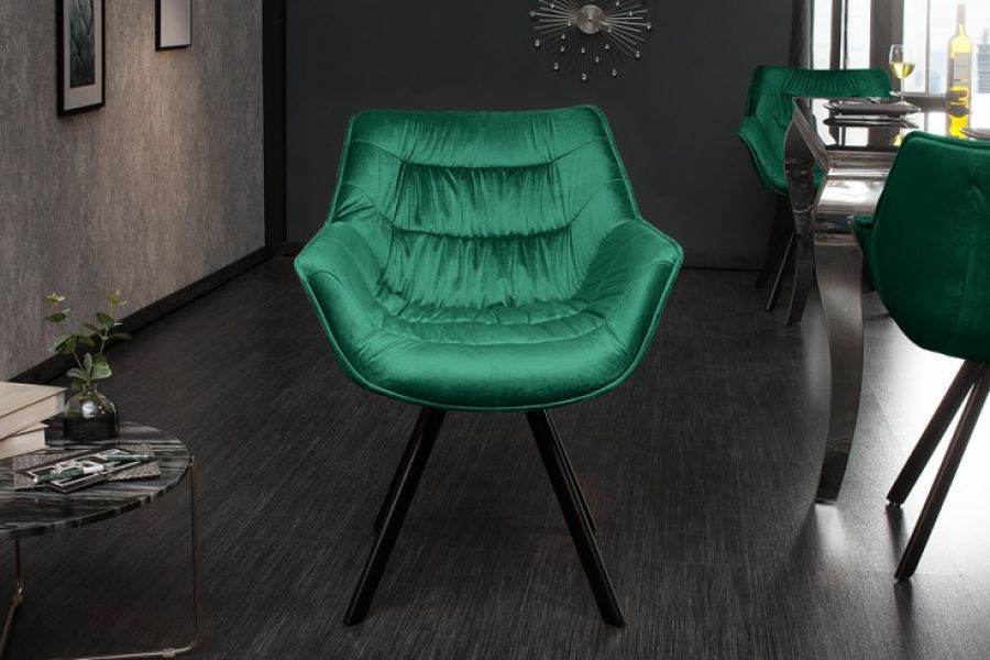 Krzesło The Dutch Comfort zielony szmaragdowy - Invicta Interior
