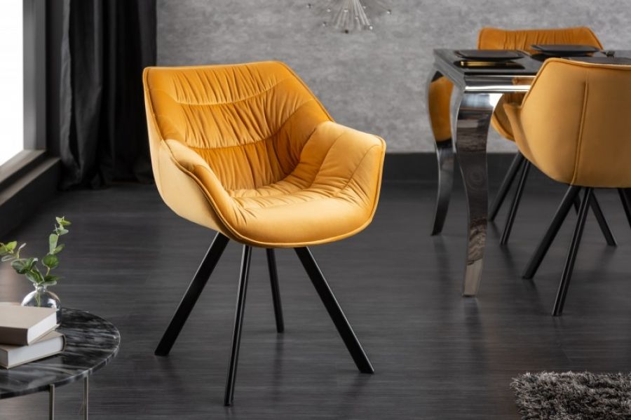 Krzesło The Dutch Comfort żółty musztardowy - Invicta Interior