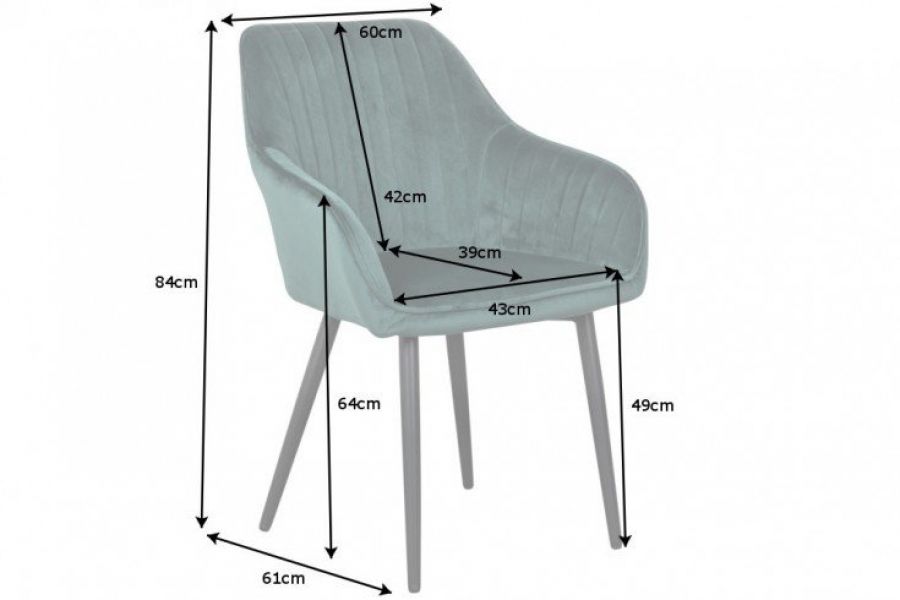 Krzesło Turin  aksamitne zielone - Invicta Interior