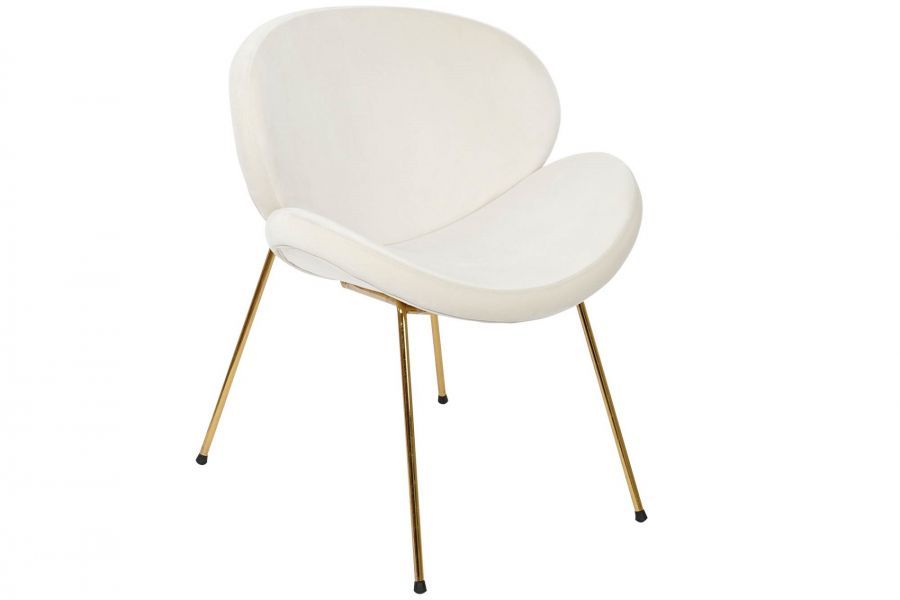 Krzesło Unbelievable aksamitne białe