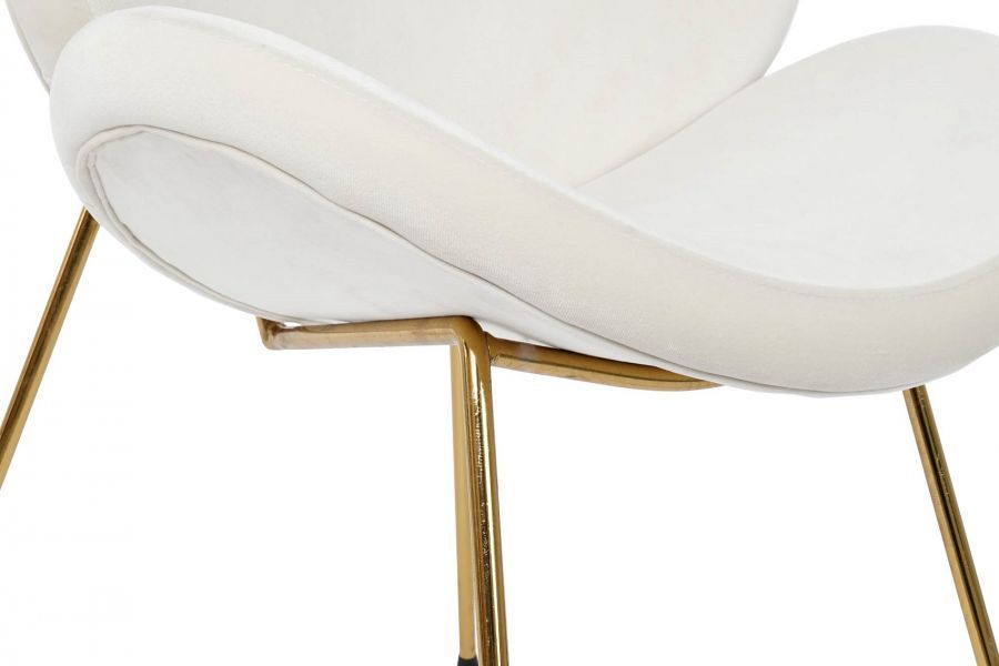 Krzesło Unbelievable aksamitne białe