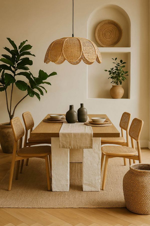 Lampa Boho Kwiat rattanowa - Item International