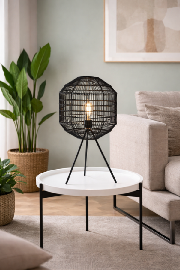 Lampa Cage czarna stołowa - Invicta Interior