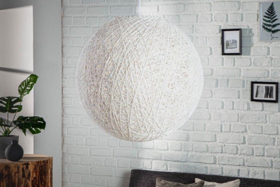 Lampa Cocoon biała 45 cm  - Invicta Interior