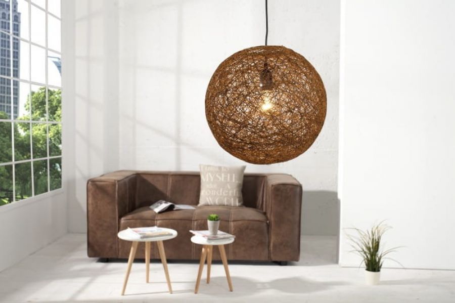 Lampa Cocoon natur brown 45 cm - Invicta Interior