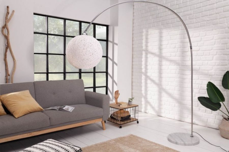 Lampa Cocoon podłogowa biała - Invicta Interior