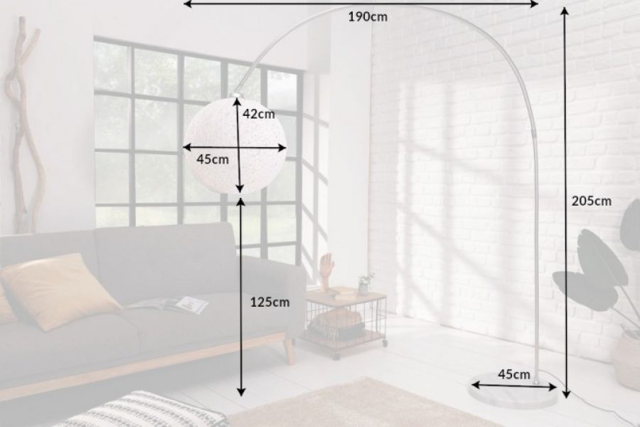 Lampa Cocoon podłogowa biała - Invicta Interior