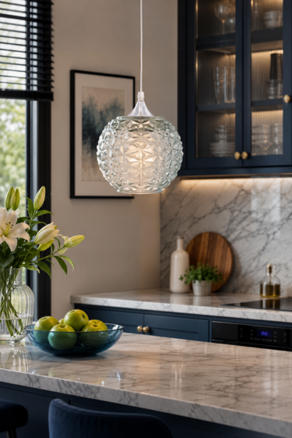Lampa Crystal niebieska - Inart
