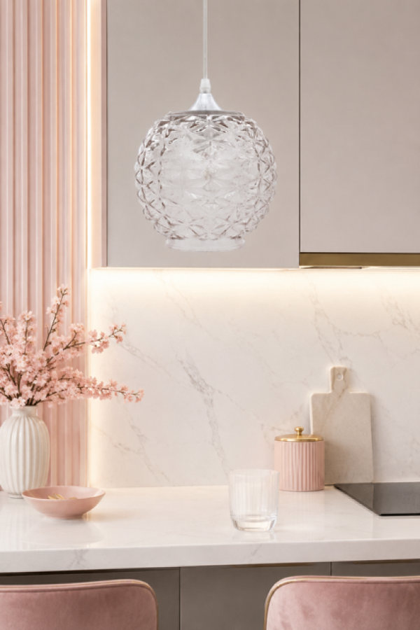 Lampa Crystal różowa - Inart