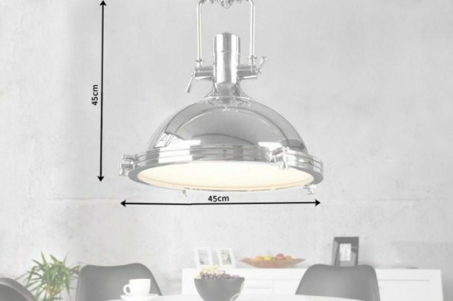 Lampa Factory Industrial 46 cm srebrna - Invicta Interior