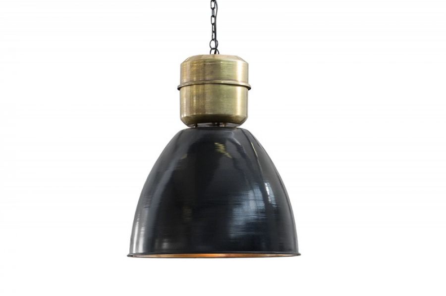 Lampa Factory XL 54 cm czarna & miedziana - Invicta Interior
