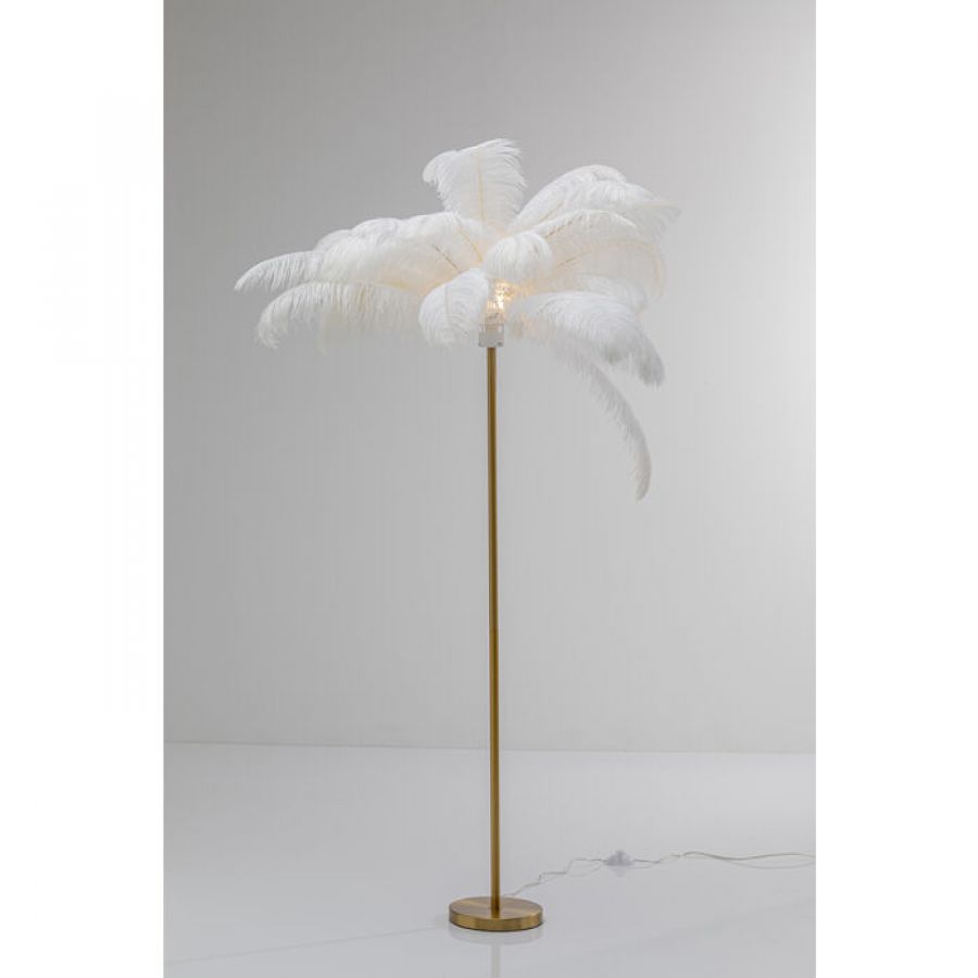 Lampa Feather Palm biała podłogowa 165cm - Kare Design