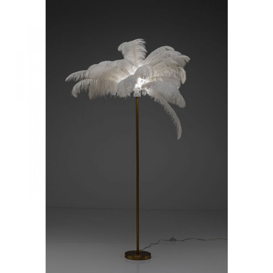 Lampa Feather Palm biała podłogowa 165cm - Kare Design