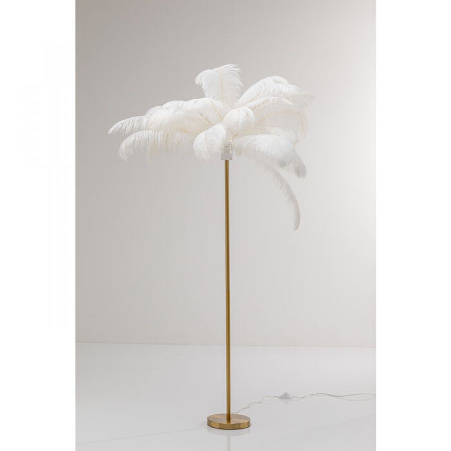 Lampa Feather Palm biała podłogowa 165cm - Kare Design