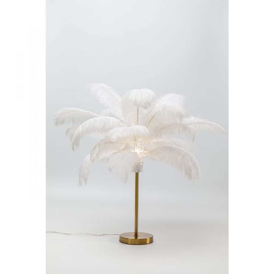 Lampa Feather Palm biała stołowa 60cm - Kare Design