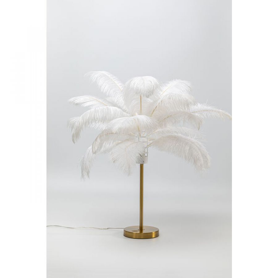 Lampa Feather Palm biała stołowa 60cm - Kare Design