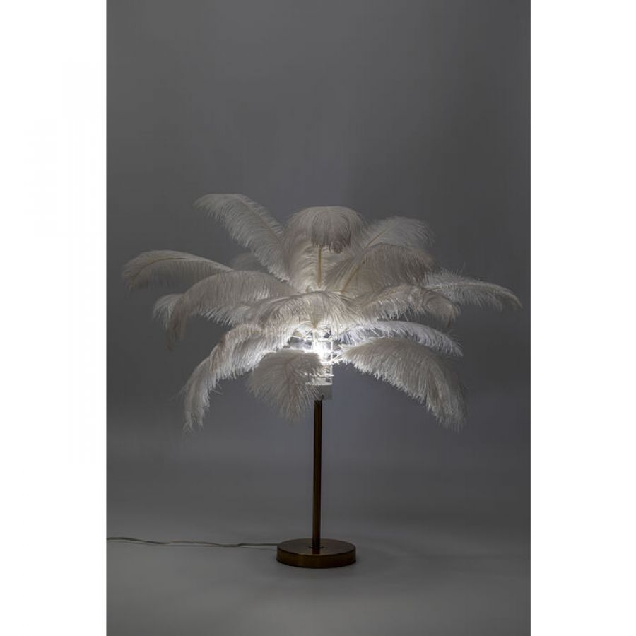 Lampa Feather Palm biała stołowa 60cm - Kare Design