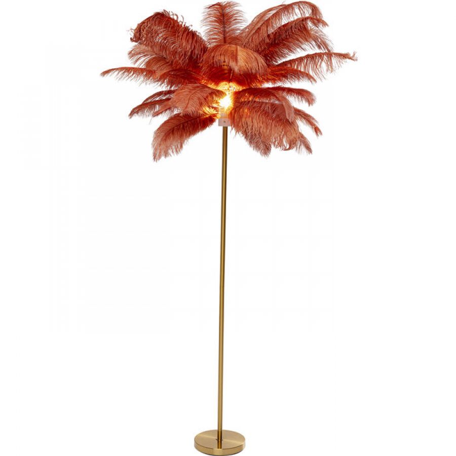 Lampa Feather Palm kolor rdzy podłogowa 165 cm - Kare Design