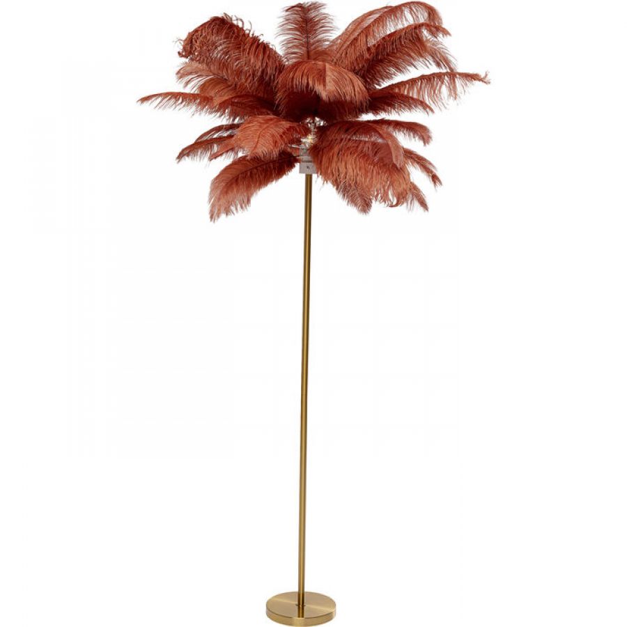 Lampa Feather Palm kolor rdzy podłogowa 165 cm - Kare Design