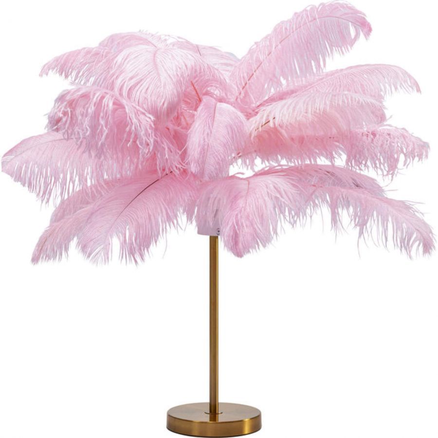 Lampa Feather Palm różowa stołowa 60cm - Kare Design