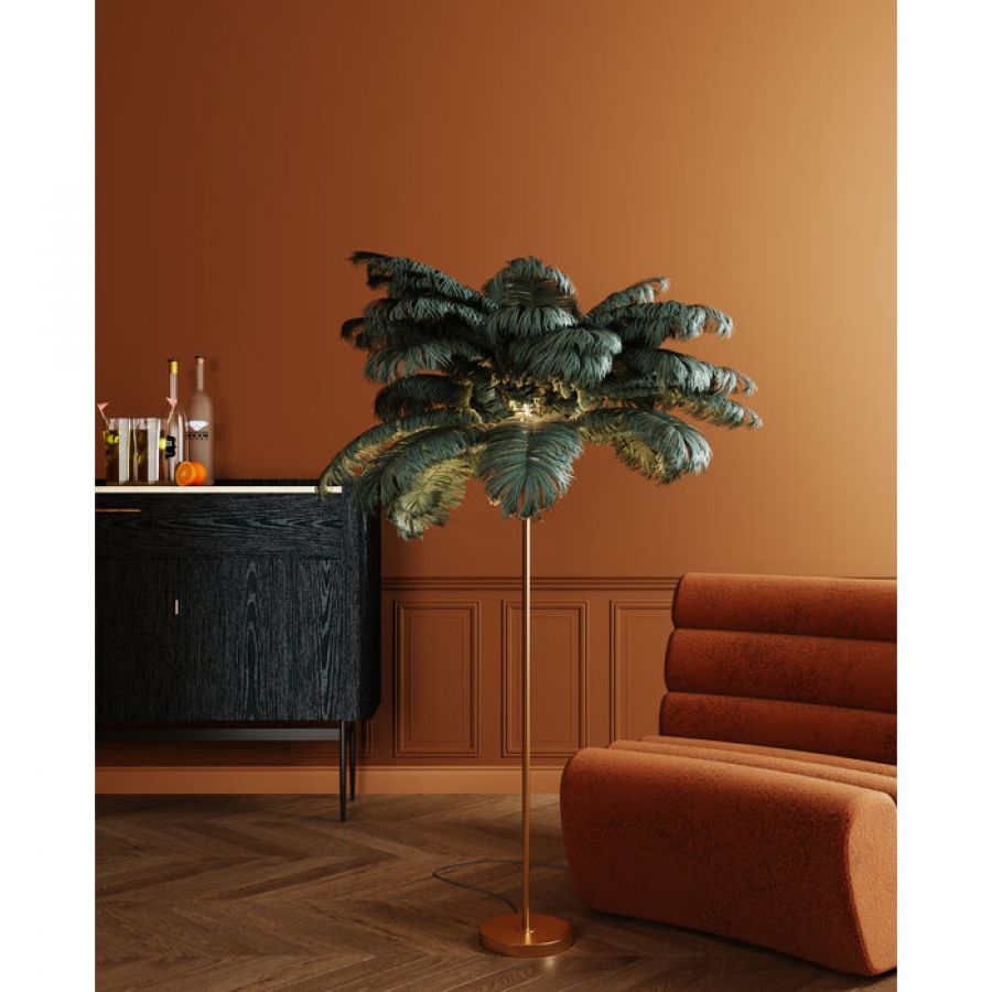 Lampa Feather Palm zielona podłogowa 165cm - Kare Design