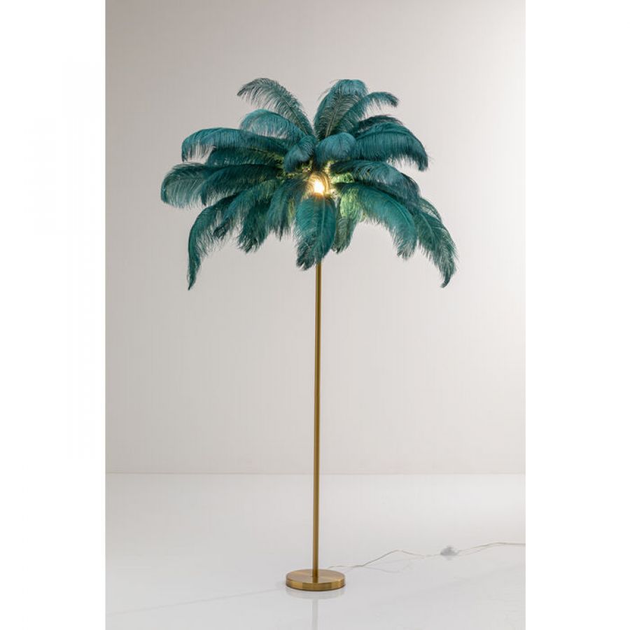 Lampa Feather Palm zielona podłogowa 165cm - Kare Design