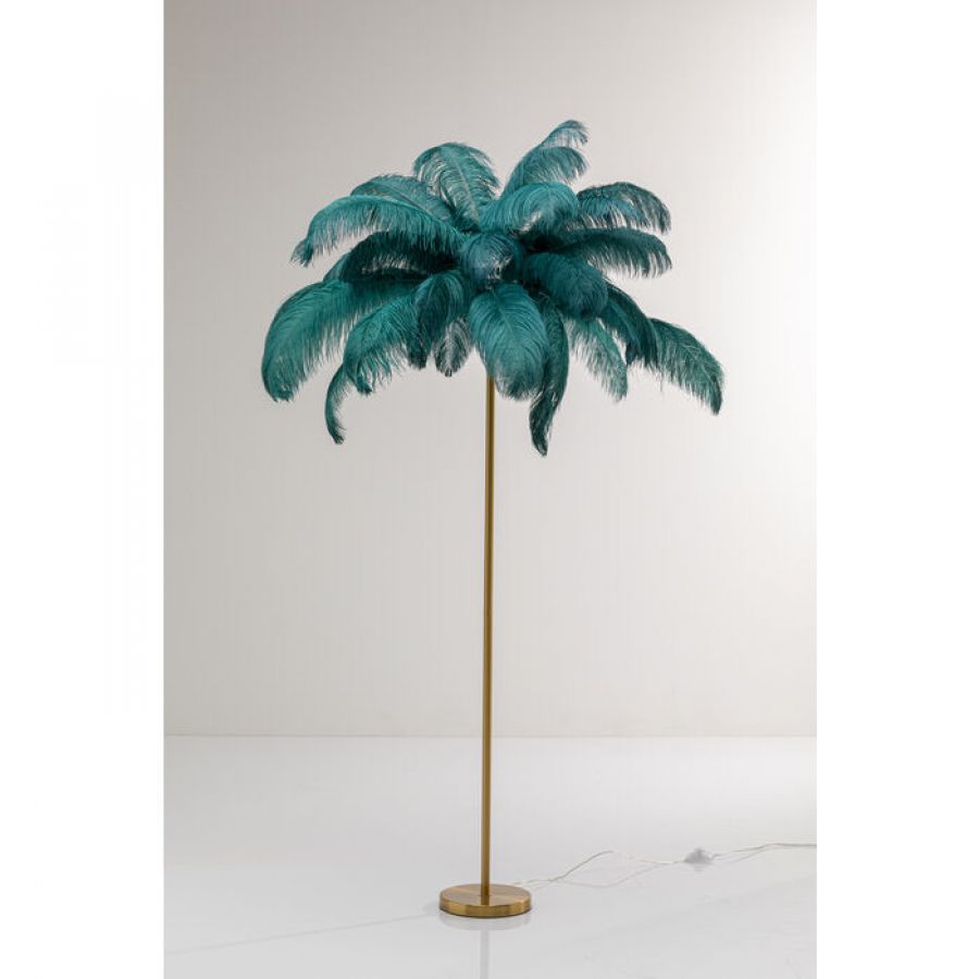 Lampa Feather Palm zielona podłogowa 165cm - Kare Design