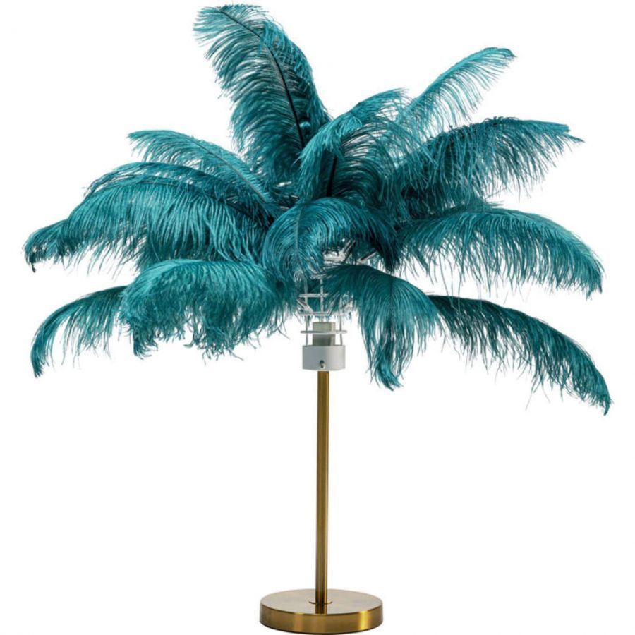 Lampa Feather Palm zielona stołowa 60cm - Kare Design