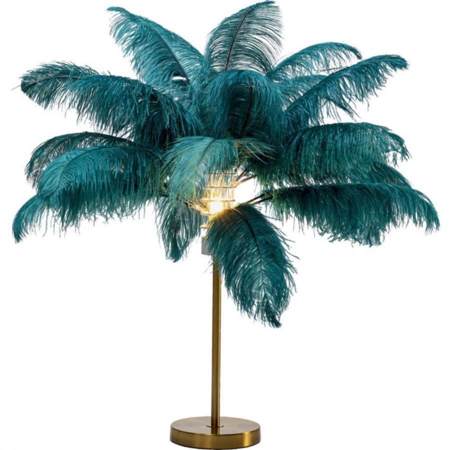 Lampa Feather Palm zielona stołowa 60cm - Kare Design