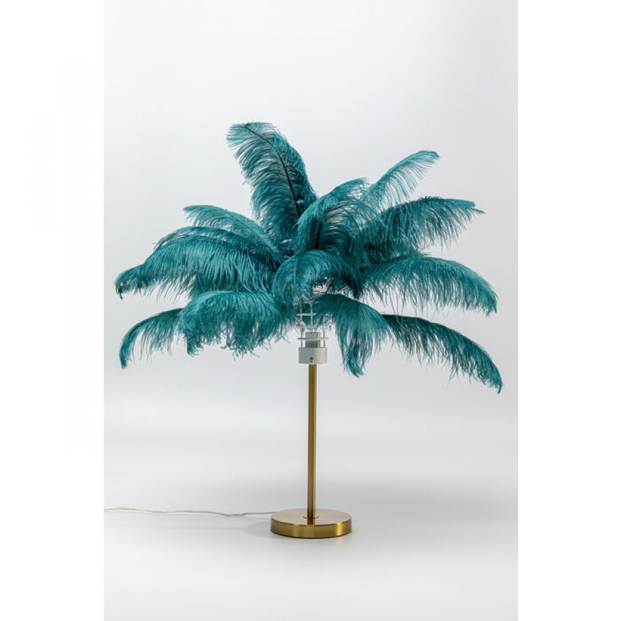 Lampa Feather Palm zielona stołowa 60cm - Kare Design