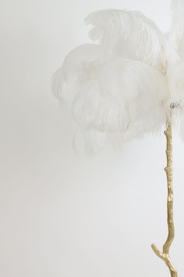 Lampa Feather pióra biała podłogowa 180 cm - Light & Living