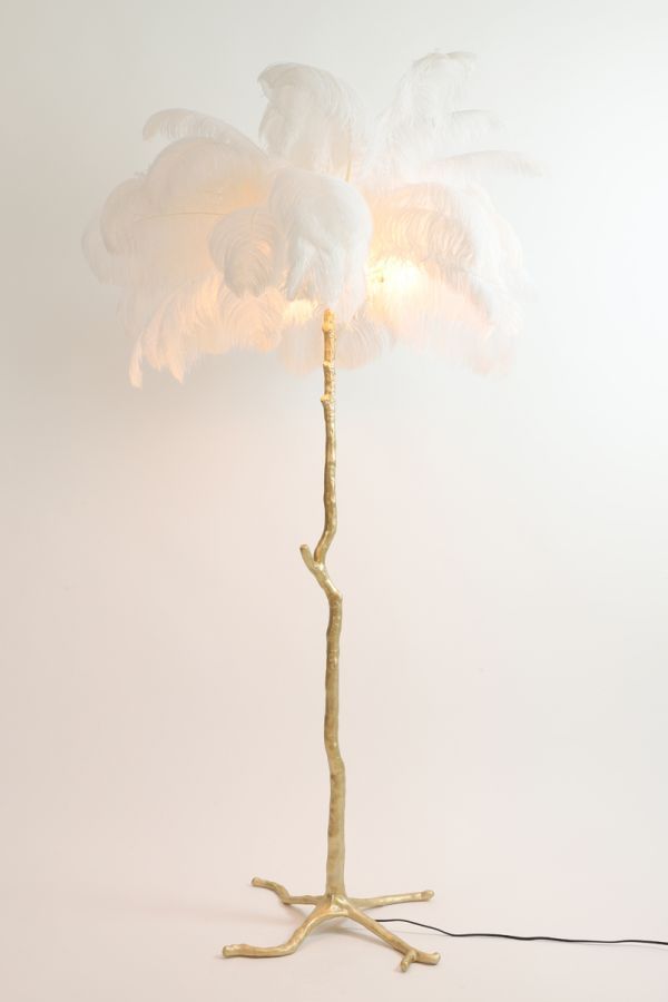 Lampa Feather pióra biała podłogowa 180 cm - Light & Living