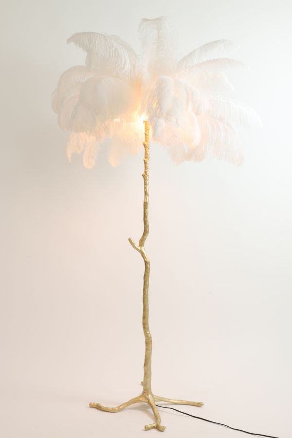 Lampa Feather pióra biała podłogowa 180 cm - Light & Living