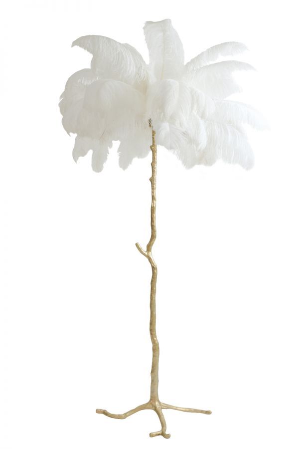 Lampa Feather pióra biała podłogowa 180 cm