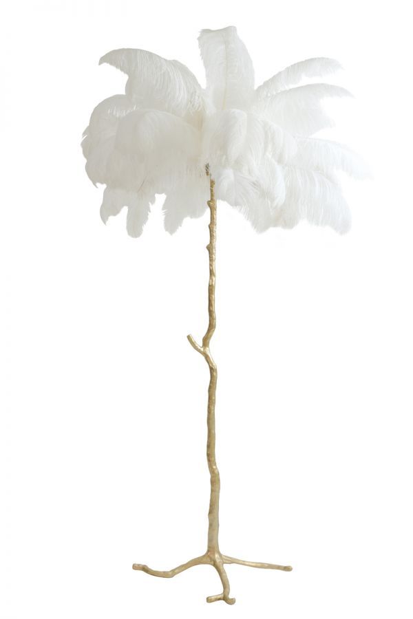 Lampa Feather pióra biała podłogowa 180 cm - Light & Living