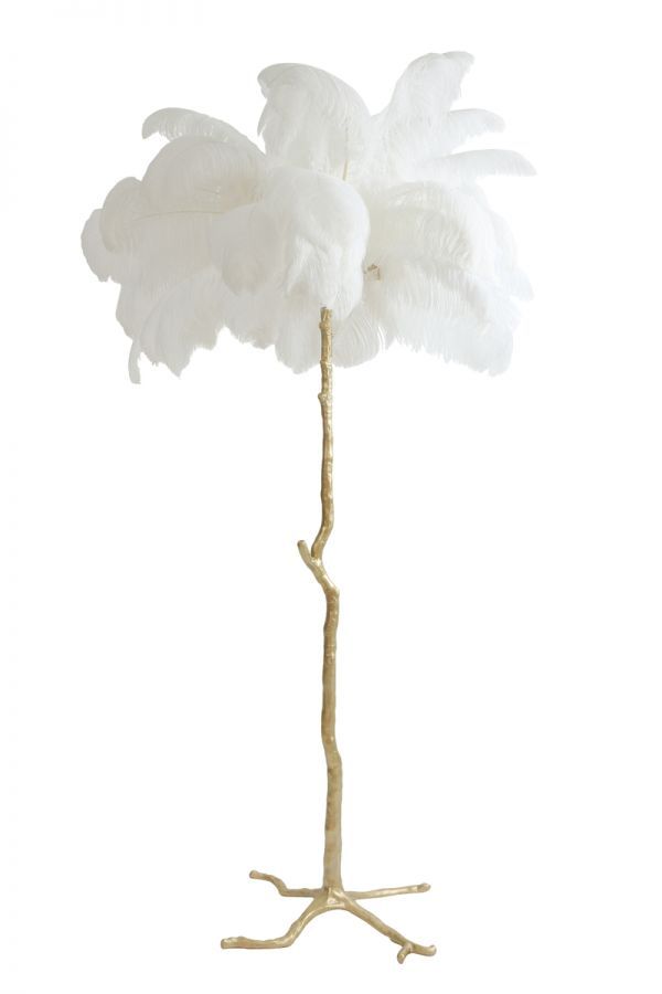 Lampa Feather pióra biała podłogowa 180 cm - Light & Living