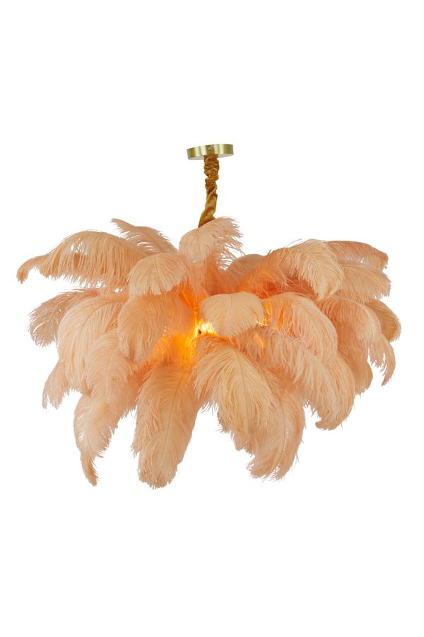 Lampa Feather pióra brzoskwiniowa sufitowa 80 cm