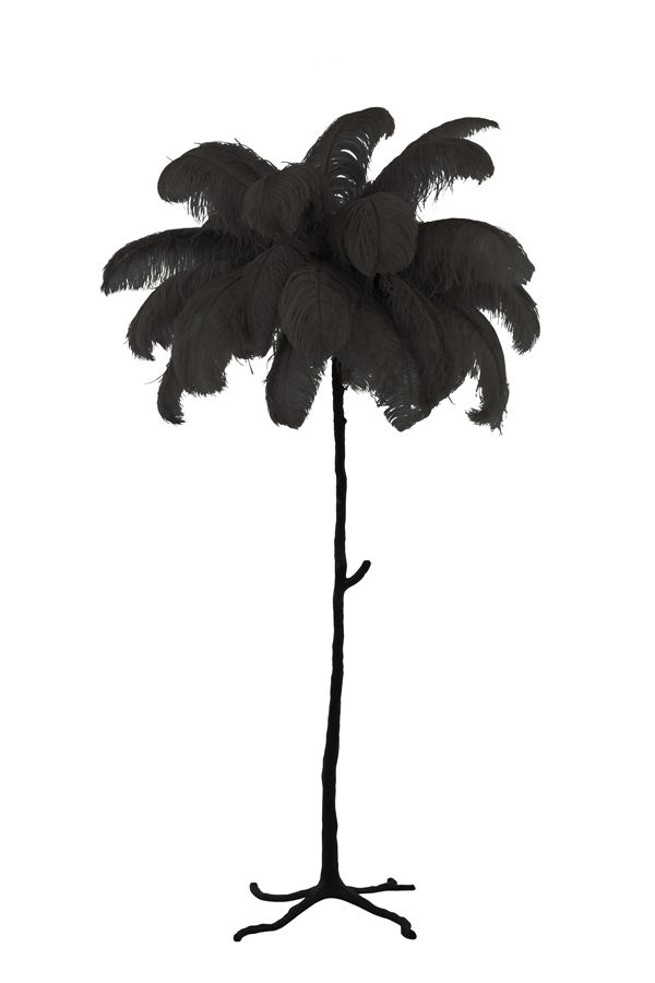 Lampa Feather pióra czarna podłogowa 180 cm