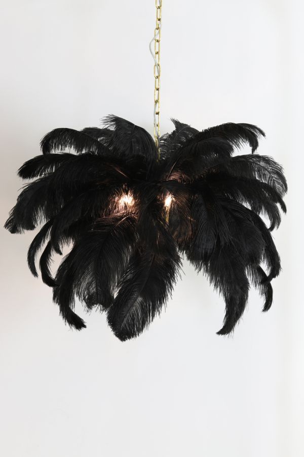 Lampa Feather pióra czarna sufitowa 80 cm