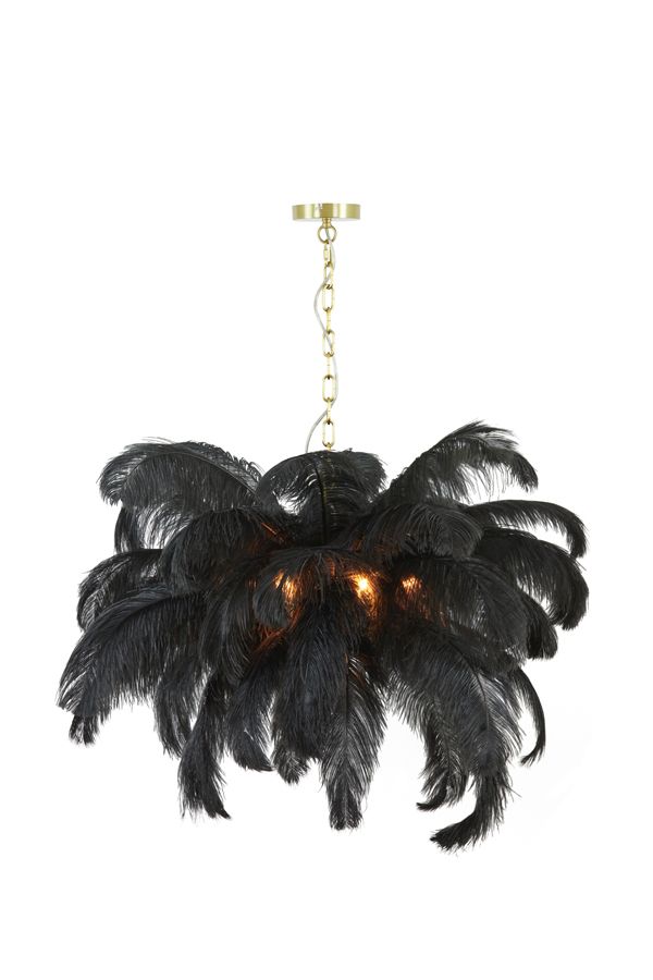 Lampa Feather pióra czarna sufitowa 80 cm