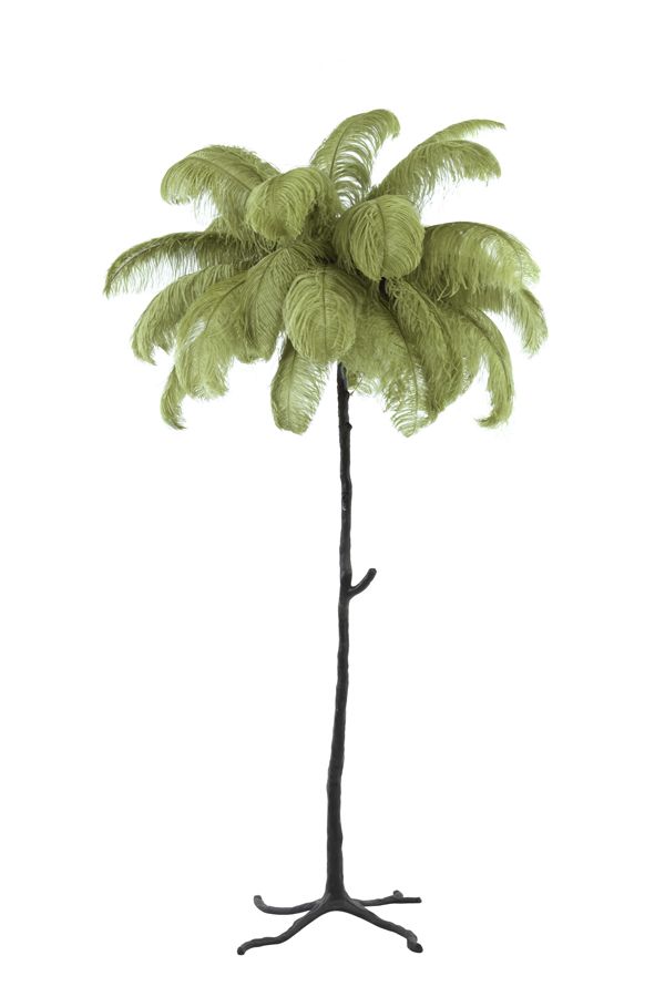 Lampa Feather pióra zielona podłogowa 180 cm - Light & Living