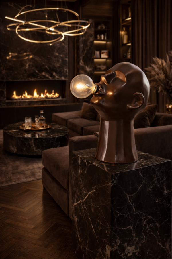 Lampa Głowa Head brązowa - Item International