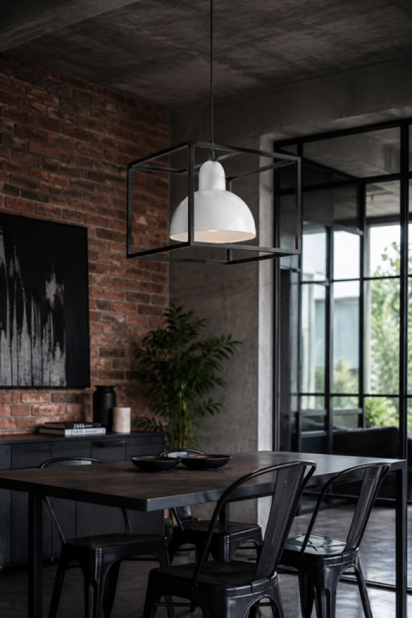 Lampa Industrialna Kostka biała - Inart