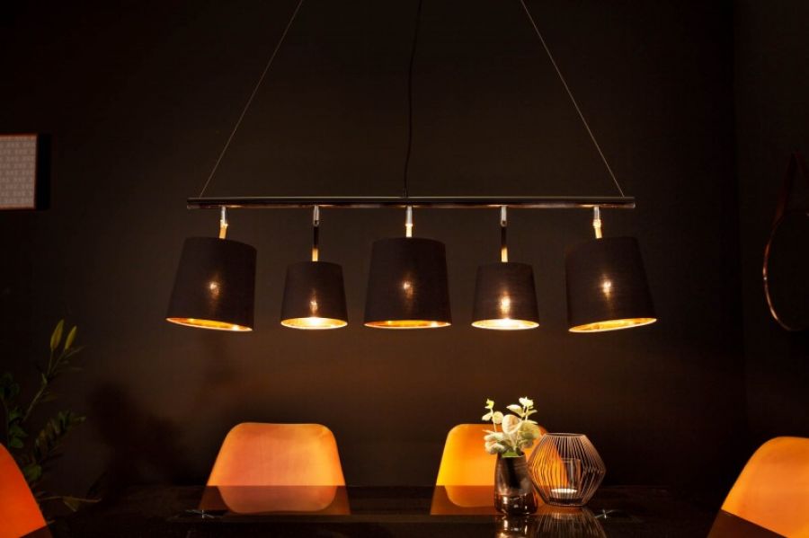 Lampa Levels 100 cm czarno-złota - Invicta Interior