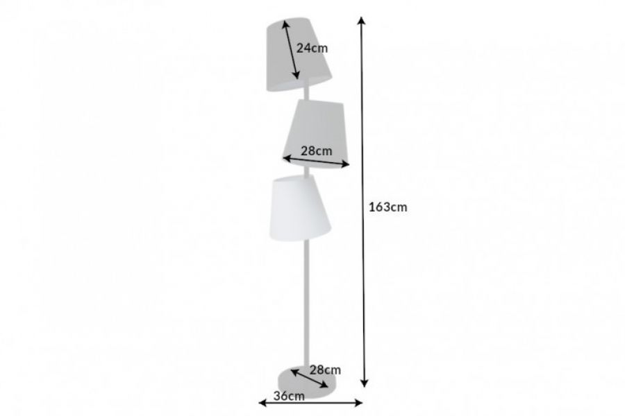  Lampa Levels 163 cm szara czarna biała - Invicta Interior