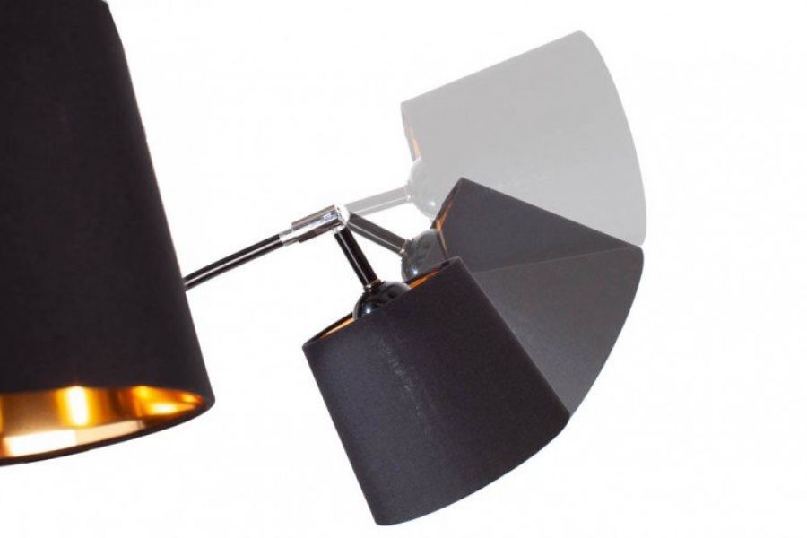 Lampa Levels podłogowa 176 cm czarno-złota  - Invicta Interior